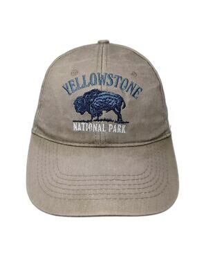 ACE Yellowstone National Park Bison Hat Beige Baseball Cap One Size Embroidered